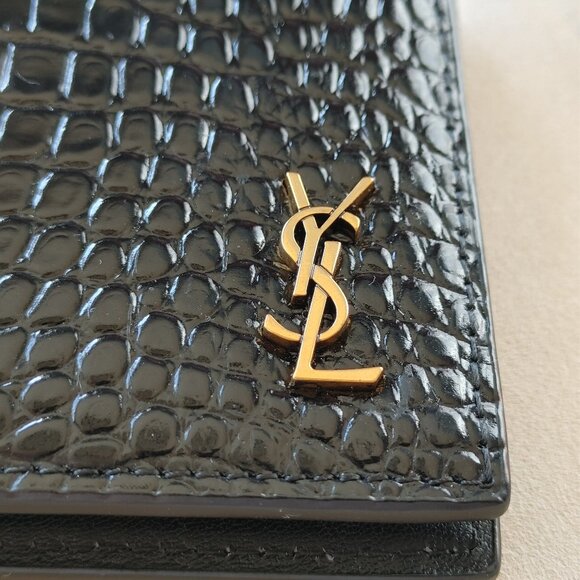 Saint Laurent Crocodile-Embossed Leather Bi-fold Wallet (New) - Picture 6 of 12